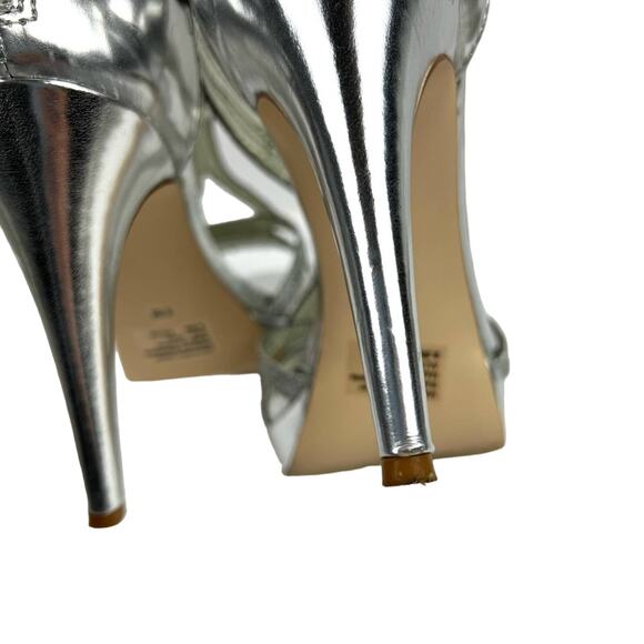 Alfani Women’s Tacy Silver Metallic Platform Strappy Formal Heels 8.5 - Picture 11 of 12